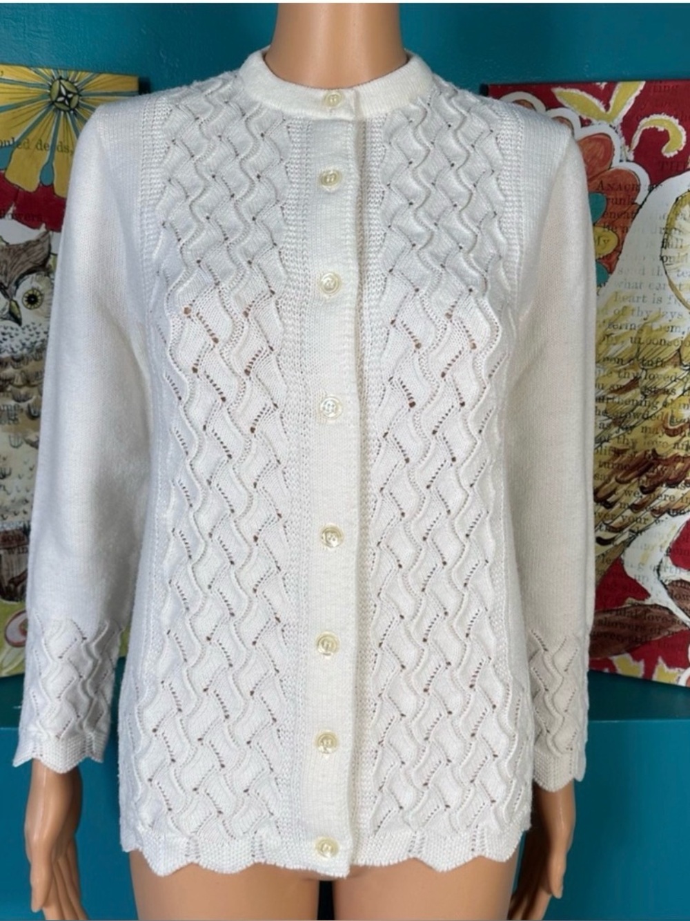 Sidney Gould Cardigan Sweater Vintage
White Knit